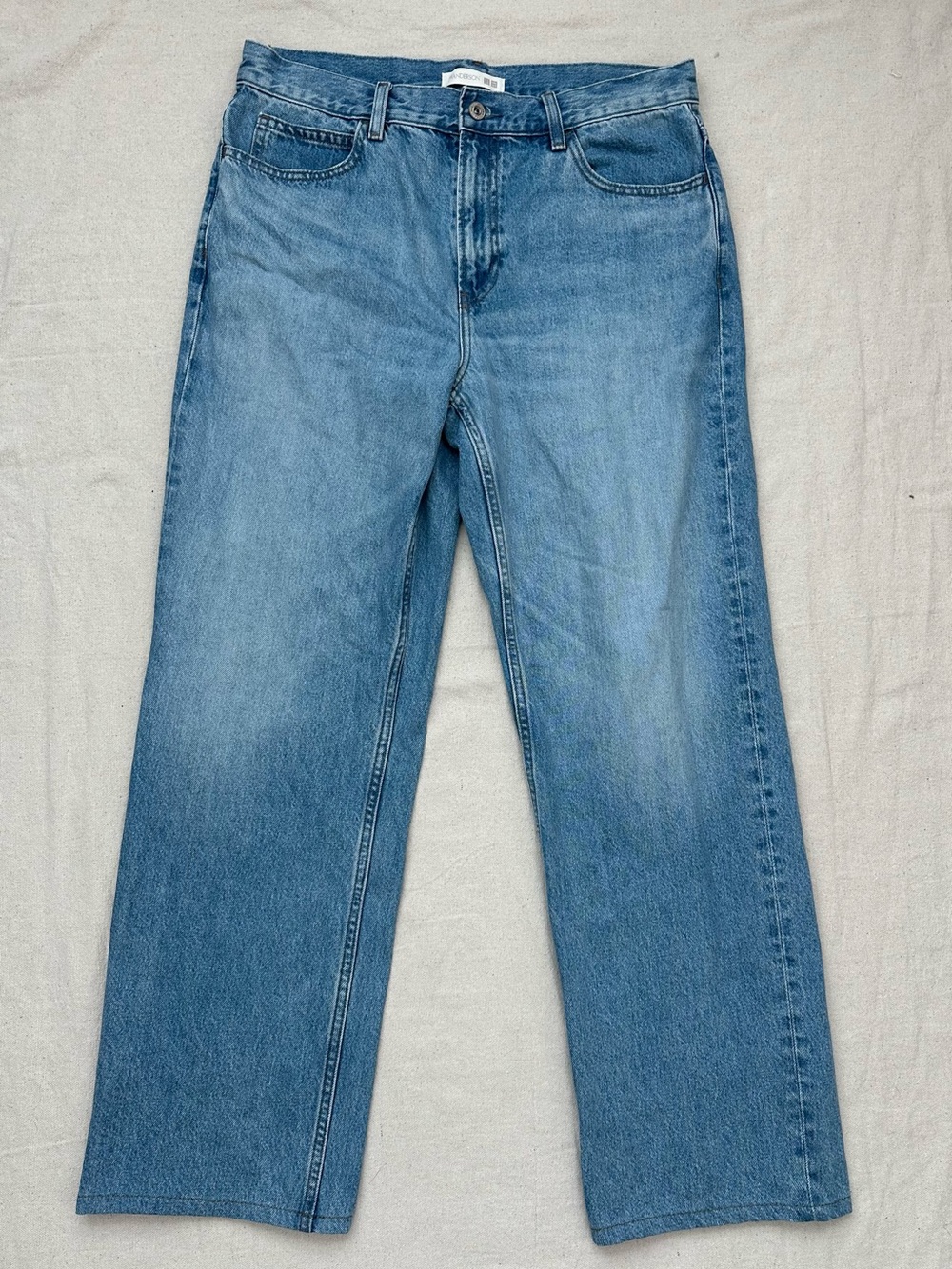 JW Anderson x Uniqlo Men’s Straight Leg Medium Wash Denim Jeans Waist 32 Relaxed